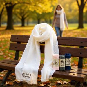 Sciarpa lunga Angelina TR in tinta unita 70x180 cm, sciarpa lavorata a maglia per donna, accessorio moda - Product Image 2