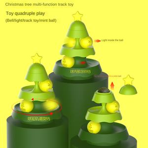 Nuovo eco-friendly tre-strato Mini albero di natale pista giocattolo giradischi luminoso con erba gatta Pet forniture per gatti - Product Image 3