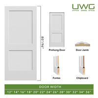 Porte intérieure pré-montée style Shaker 30x80 po, en MDF à âme creuse, isolation phonique, finition blanche moderne, pour chambre, salle de bain, salon