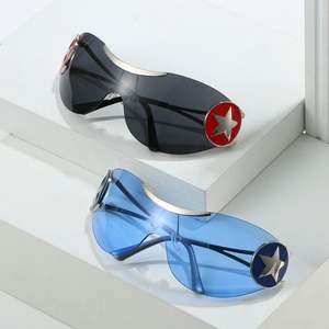 Lunettes de soleil surdimensionnées Steampunk Y2K de luxe personnalisées avec logo, pour hommes et femmes, avec verres monobloc en forme d'étoile - Product Image 3