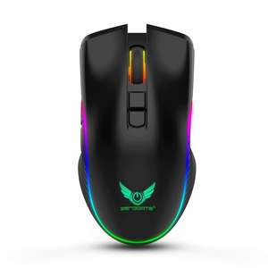 Ratón inalámbrico para juegos Zerodate, 6 botones, Bluetooth, iluminación RGB, Sensor fotoeléctrico para juegos de PC y portátiles - Product Image 1