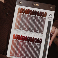 ZRKGEL Luxury LADAI – Kit de vernis à ongles gel UV/LED 24 couleurs marron automne, haute pigmentation, longue tenue, à retirer par trempage – Fournitures pour ongles