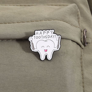 Épinglette en émail « Floss Like <span class=keywords><strong>a</strong></span> <span class=keywords><strong>Boss</strong></span> » – Broche amusante sur le thème de l'hygiène dentaire, badge de revers, cadeau dentaire, bijou pour dentistes - Product Image 3