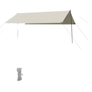 Outdoor Camping <b>Tent</b> <b>Canopy</b> 5-8 Person Oxford Cloth Waterproof Sun Shelter Off White Square Shape - Product Image 1