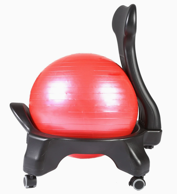Chair black yoga ball red