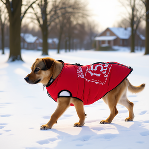 Manteau pour chien Saint-Malo avec harnais S 40 cm rouge - Product Image 3
