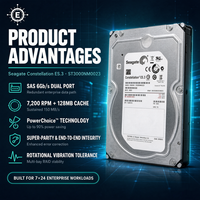 Disque dur interne d'entreprise Seagate Constellation ES.3 ST3000NM0023 3 To 7200 tr/min SAS 6 Gbit/s 128 Mo 3,5 pouces pour serveur