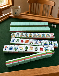 En gros, ensemble de luxe en acrylique pour voiturette de golf, comprenant des tuiles de Mahjong américaines, une balle de tennis, un tee de golf, une raquette, un Joker à lettres bleues et un jeu sur le thème des vacances - Product Image 6