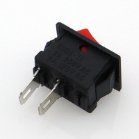 Mini interrupteur AC 2 broches 3A 250V 6A 125VAC 10x15mm Rouge ON-OFF Interrupteur à bascule KCD1-11 10*15mm KCD11