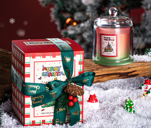 Bougie parfumée artisanale en verre cloche, cadeau de Noël créatif, dans un coffret cadeau pour <span class=keywords><strong>la</strong></span> décoration de Noël à <span class=keywords><strong>la</strong></span> maison, souvenirs de fêtes - Product Image 1