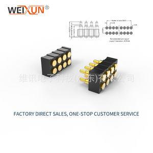 2.54mm Khoảng cách 3A hiện tại 4-32pin nam và nữ POGO pin kết nối tiêu chuẩn đôi hàng phẳng dưới cùng kết nối phụ kiện - Product Image 4