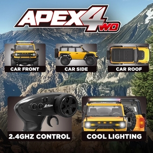 HB R1601 Coche RC Todoterreno a Escala 1:16 2.4G 4WD con Luces LED y Construcción Metálica para Niños y Adultos - Product Image 6