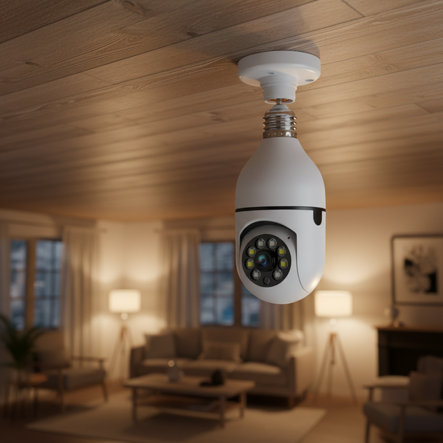 V380 Camera 360 Degree Panoramic HD Night Vision IP CCTV Camera Mini Wireless Home Security Light Bulb PTZ Cloud Camera