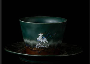 Juego de Taza y Platillo de Café MSH Ciudad Prohibida Rojo Dunhuang Ciervo de Nueve Colores para Salón de Té - Product Image 5