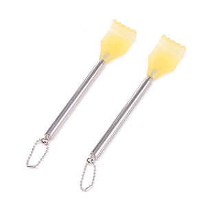 Stainless Steel Telescopic Back Scratcher With Yellow Silicone Head Four Section Extendable Massage Tool For Household Use - Product Image 5