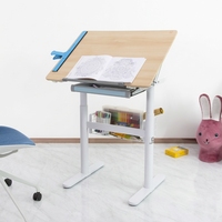 Bureau d'école moderne à hauteur réglable, table à dessin pneumatique, poste de travail en bois moderne pour le dessin et l'utilisation scolaire