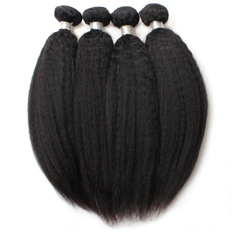 Virgin brazilian human hair closure yaki human hair piece transparent swiss bangs lace closure 13x4 weave bundles with closure
