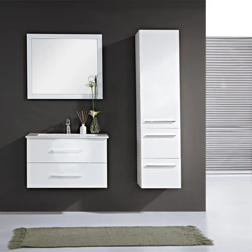 Tocador de muebles de baño de diseño moderno, armarios de baño colgantes blancos baratos