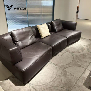 Sofá Seccional Inteligente de Alta Gama en Forma de S, Extensible, Reclinable, de Tres Plazas, de Cuero Genuino, Ecológico, Moderno, con Bajo MOQ, Modelo VY57 - Product Image 1