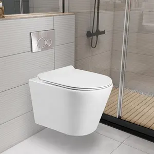 Trampa P sin marco para inodoro, nuevo estilo, de alta calidad, para colgar en la pared, asiento de baño