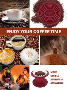 Wholesale Portable Home Outdoor Homemade <b>Coffee</b> <b>Filter</b> Silicone Foldable Funnel Cup - Product Image 6