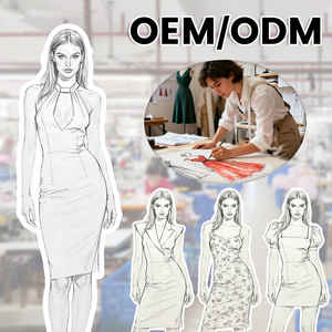 ชุดเดรสแฟชั่นสั่งทำ OEM ODM สำหรับสุภาพสตรี พร้อมปรับแต่งสีผ้าและสไตล์ได้ - Product Image 1