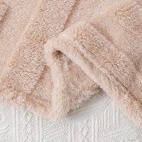 Vente en gros de plaids en polaire flanelle 100% polyester, couleur unie, doux, confortables, écologiques, tricotés, modernes, avec logo personnalisé, pour avion