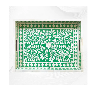 Plateau en incrustation d'os poli de haute qualité et durable, de forme rectangulaire, design tendance, fait à la main pour le service - Product Image 2