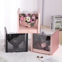 Boîte à fleurs en acrylique en forme de cœur avec tiroir, cadeau de fête, boîte transparente en gros
