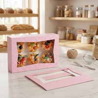 Emballage alimentaire de luxe, boîte en papier pliable biodégradable, emballage en carton, matériau pliable avec fenêtre pour gâteau, biscuit, cookie, beignet