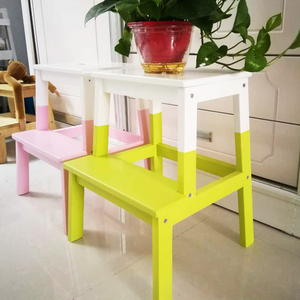 Blue Foldable Wood <strong>Kitchen</strong> <strong>Helper</strong> Solid Adult Pine Wooden Step Stool - Product Image 6