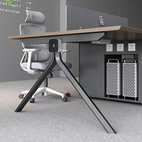 Bureau de travail moderne modulaire en bois durable, résistant aux taches, pour immeuble de bureaux