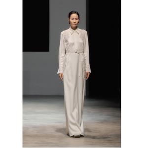 Nouvelle Arrivée Robes Élégantes Robe de Soirée Ornée 9% Triacétate 11% Polyester Col à revers Manches à revers Robes Décontractées - Product Image 3