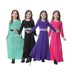 Commercio all'ingrosso Medio Oriente Musulmano Bambini Vestiti Delle Ragazze del Vestito Islamico Thobe Bambini Abaya Abbigliamento Abiti