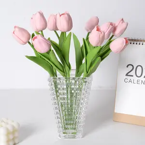 Tulipa artificial em touch real, flores artificiais, mini flor para mesas, flores de casa e casamentos, decoração de pu