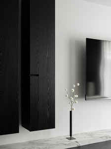 Meuble de rangement mural complet pour téléviseur, design moderne, combinaison intégrée personnalisée, mur de fond en bois MDF pour le salon