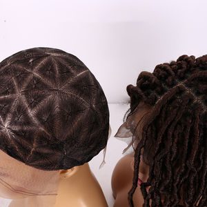 Chapeau de perruque avant en dentelle transparente cheveux synthétiques casquettes de perruque brodées élastiques <span class=keywords><strong>avec</strong></span> <span class=keywords><strong>frange</strong></span> pour faire des perruques tressées - Product Image 2