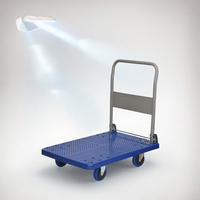 Chariot utilitaire à plateforme en plastique à quatre roues pour supermarché, usine, bureau et entrepôt