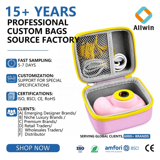 Custom Waterproof Accessories Carrying Cases EVA Protective Storage Bag Cute Hard Kids Camera Case