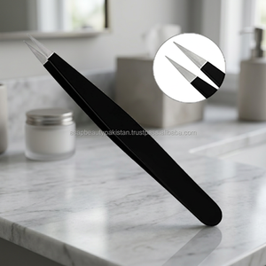 Pince à épiler ergonomique en acier inoxydable or rose de haute qualité, 10 mm, durable, pour sourcils et cils, emballage OEM - Product Image 2