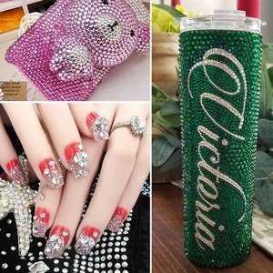 OLeeya Bulk <b>Pack</b> Green Emerald Glass Flat Back Rhinestone SS6-SS30 Non Hot Fix Glass Crystal for Nail Decoration DIY - Product Image 6
