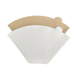 Papel de filtro de café de cono desechable tamaño 4 blanco