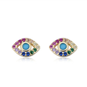Peishang — boucles d'oreilles argent 925 Sterling, bijoux colorés, en pierre arc-en-ciel, à <span class=keywords><strong>la</strong></span> mode, pour filles, nouvelle collection - Product Image 1