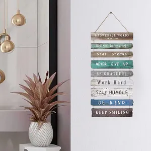 Rustic Wooden Hanging Motivational Wall Art Decoration Sign Inspiring Positive Quotes Wall Art For Home Living Room Classroom