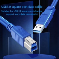 Câble USB 3.0 mâle blindé OEM OFC Câble d'imprimante Type A vers Type B Câble d'imprimante de données 1M 1.5M 1.8M 2M 3M 5M USB3.0 AM vers BM Bleu