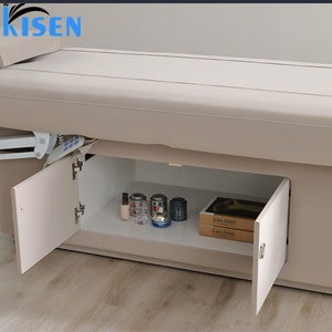 เตียงนวดต่อขนตาแบบเต็มตัว Kisen Beige พร้อมมอเตอร์ 4 ตัว และพื้นที่เก็บของ - Product Image 3