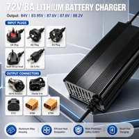 Pengisi Daya Lithium Pintar 72V8A 87.6V88.2V87.6V Pengisi Daya Baterai Lifepo4 Perlindungan Terhadap Pengisian Berlebih Mobil Wisata Golf Cart