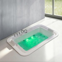 Baignoire d'angle encastrée rectangulaire moderne pour salle de bain, avec hydromassage et jets d'air, pour SPA intégré