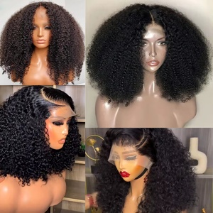 Perruque frontale sans colle Afro Pixie Curl 13x4 5x5 avec fermeture HD, dentelle transparente, bonnet respirant, perruque en cheveux humains bouclés pour femmes noires - Product Image 4