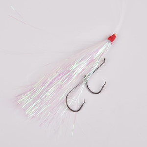 Leurres de pêche à la traîne Bucktail Teasers avec queue en Mylar Flash et jupe de traîne pour montages de flounders, leurres et leurres de pêche en eau salée, 3 couleurs - Product Image 4